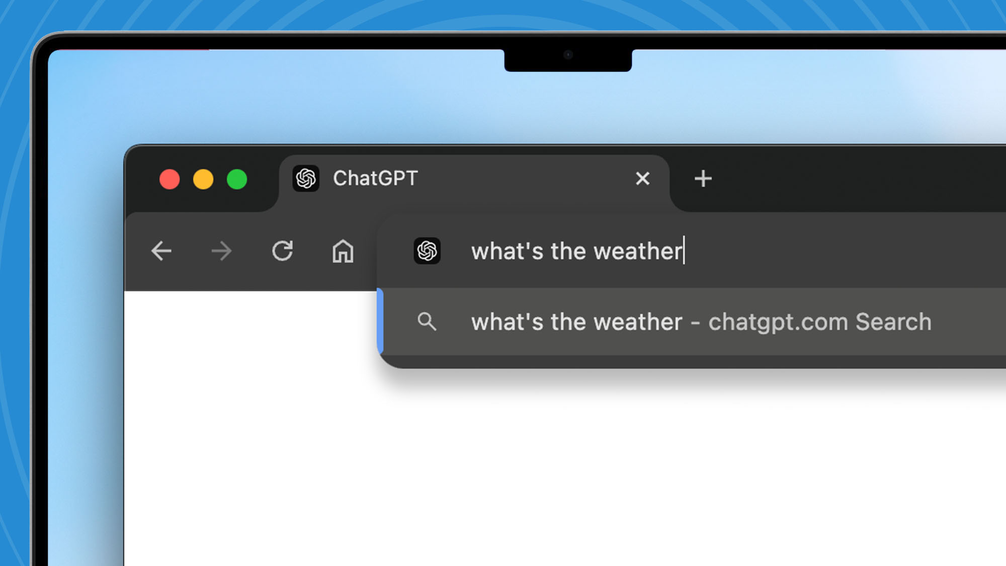 ChatGPT search extension in Chrome.