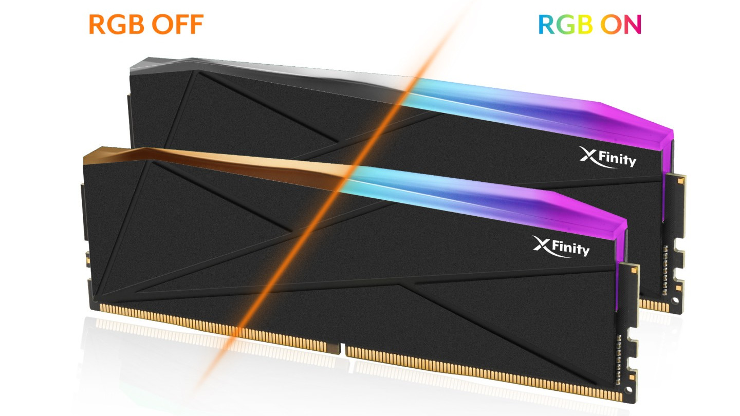 V-color RGB DDR5 O CUDIMM memory showing the difference between RGB turned on or off