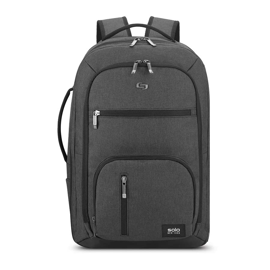 A Solo Grand Travel TSA backpack against a pure white background